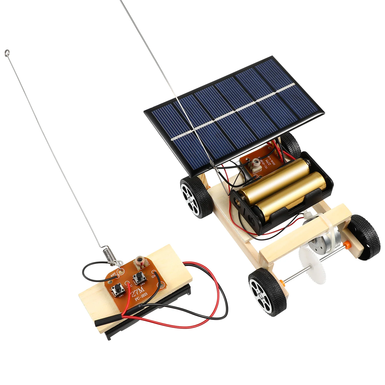 

Experiment Solar Car Playset Childrens Toys Wooden DIY Interesting Kids Remote Control Model Self-made Remote-Control