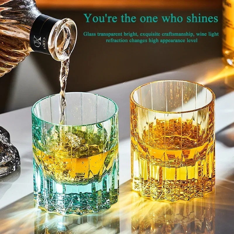 

K9 Hand-carved Home Light Luxury Premium Star Mang Glass Beer tumbler Wine Glass Engraved Thick Whiskey Glass Crystal cup