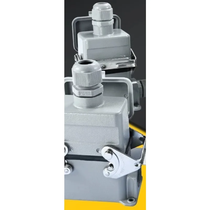 High bottom with cover top side out rectangular heavy duty connector HE6/10/16/24/32/48 pin aviation plug (1pcs)