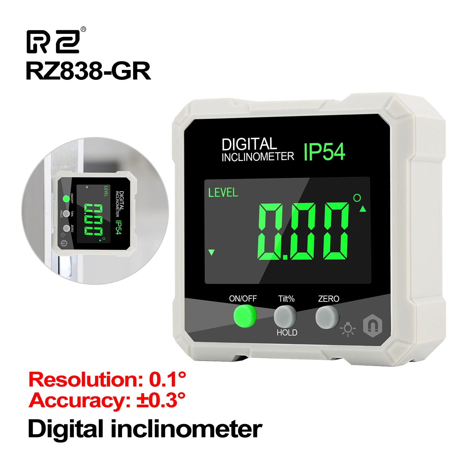 Inclinômetro digital de medição do calibre 4x90 ° do ângulo do nível de digitas rz mini com base magnética eletrônico universal chanfro transferidor