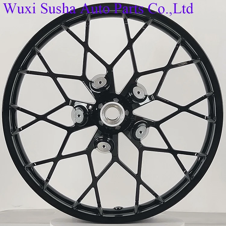 جنوط عجلات دراجة نارية مخصصة مقاس 21 بوصة 22 بوصة 23 بوصة 24 بوصة باللون الأسود اللامع مقاس 21 بوصة لـ Road King