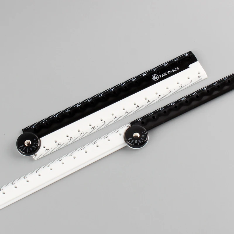 Folding Ruler Black And White Simple Graphic Primary Creative Birthday School Gift Stationery Drawing Template Angle Measuring