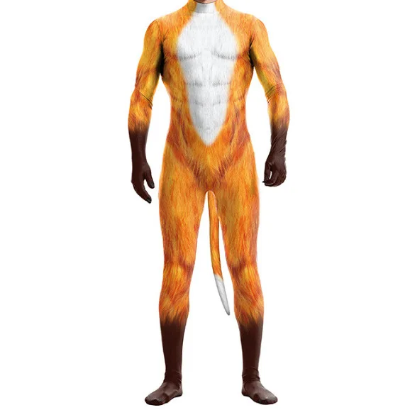 Animal Cosplay Performance Suit 3D Printed Animal Couples Jumpsuit Tight Fit Outfit Stage Performance Costume Ladies Faion