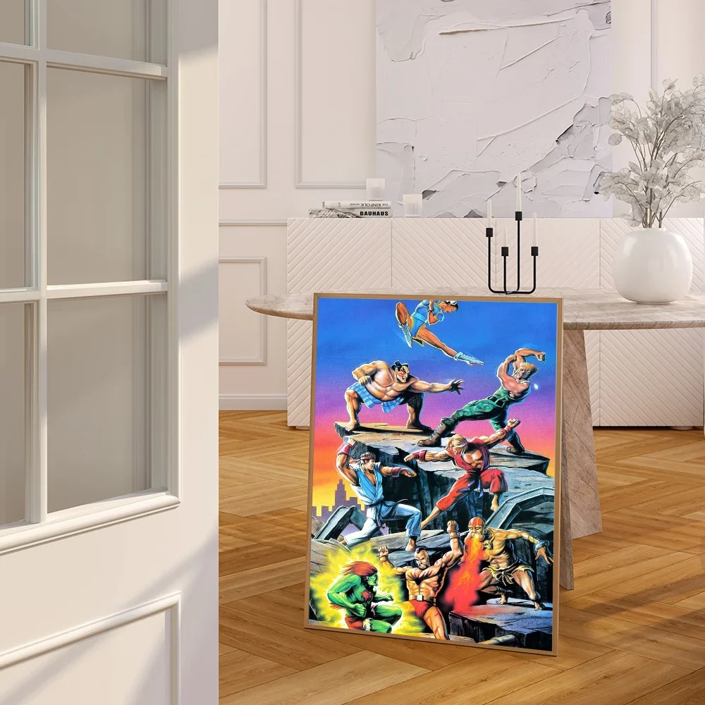 1PC Street Fighter Fighting Games Poster Movie Sticky Poster Retro Kraft Paper Sticker Room Bar Cafe Aesthetic Art Wall Painting