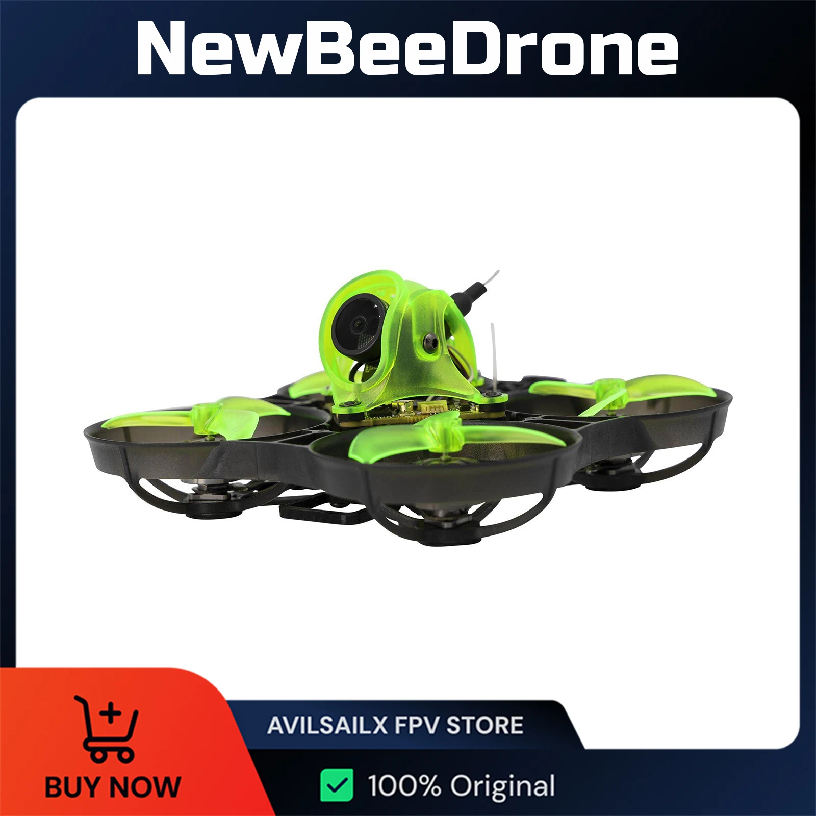 

NewBeeDrone AcroBee75 Tiny Whoop FPV Racing Drone, 75mm Competition Ready Brushless Quadcopter, BNF/RTF