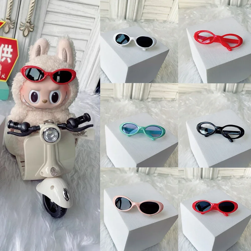 Oval Sunglasses for Labubu Kpop Idol Plush Dolls Fashion Plastic Eyewear Doll Accessories Cute Glasses Decoration
