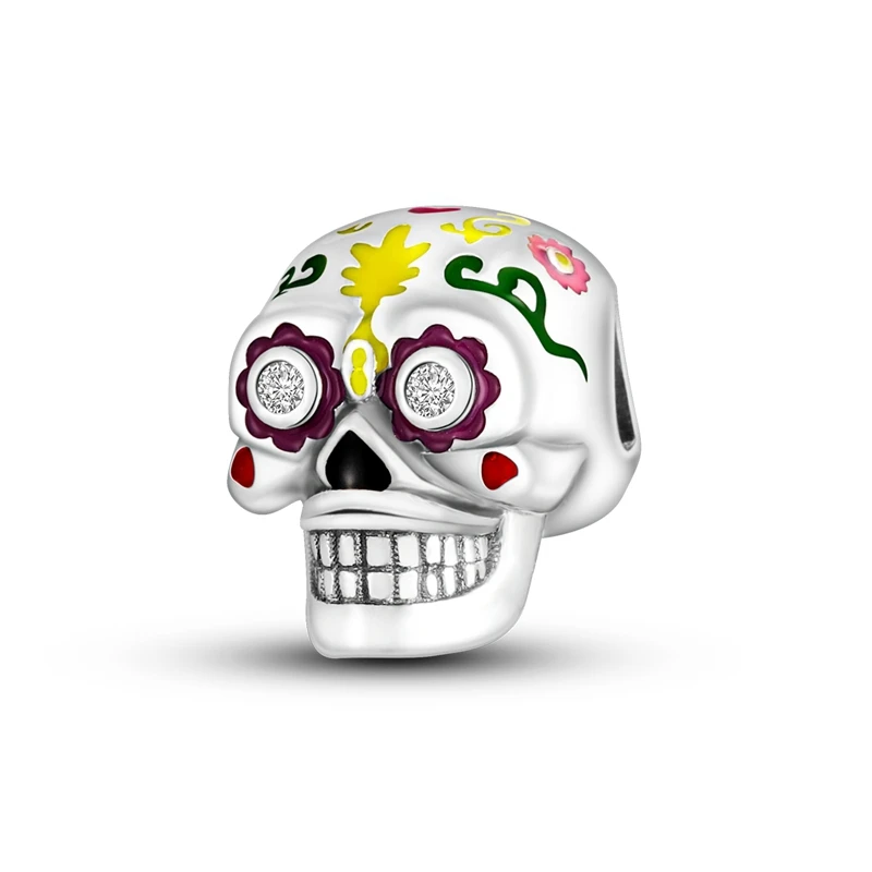 925 Sterling Silber Halloween Charms Perlen Skelett Kürbis Kutsche Hexe Herz Anhänger Passend für Armband Frauen DIY Schmuck Geschenke – Detail 7