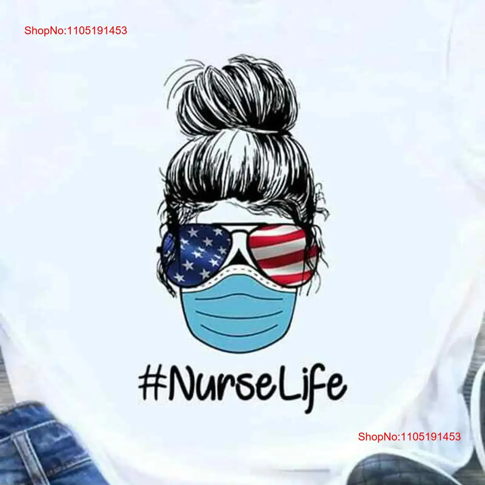 

NEW Nurse Life RN LPN US Flag Glasses Memorial Independence Day T shirts S 3XL vintage Washed Top For Everyday Wear fashion