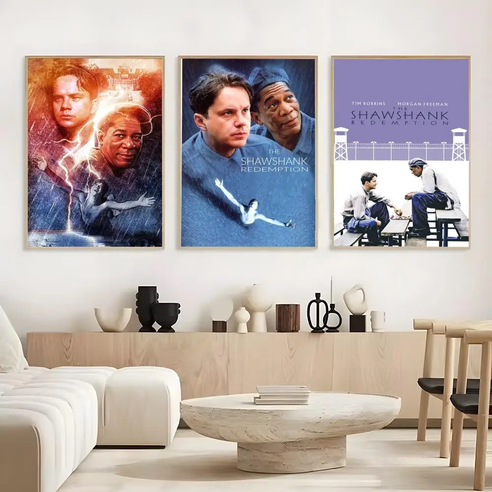 Affiche de film classique The Shawshank Redemption, autocollante, sans cadre, en papier imperméable, pour café, bar, chambre