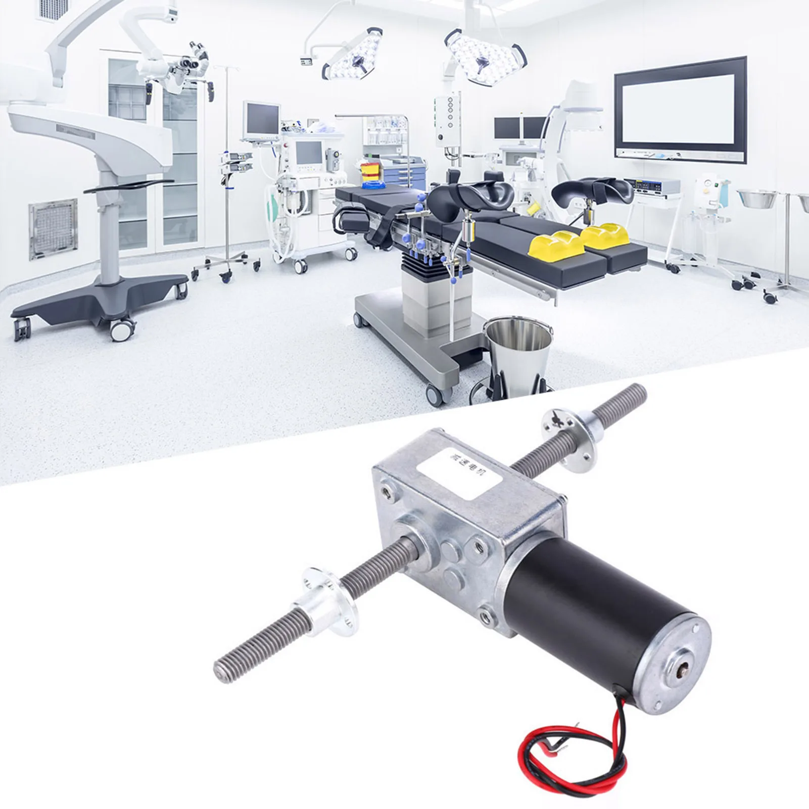 Speed Reduction Motor Worm Gear Motor Right and Left Hand Shaft Coaxial M8 Thread Speed Reduction 1280 Motor with Flange