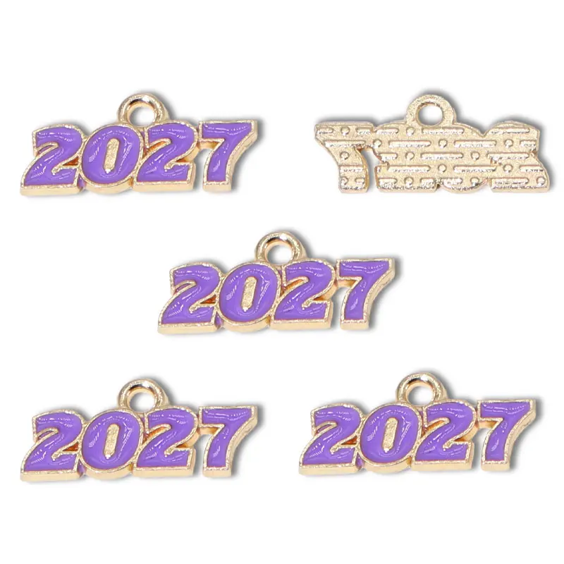 20pcs New Enamel Year 2025 2026 Charm for Necklace Pendant Keychain Pendant Diy Jewelry Making Craft Materials 9*18mm W344