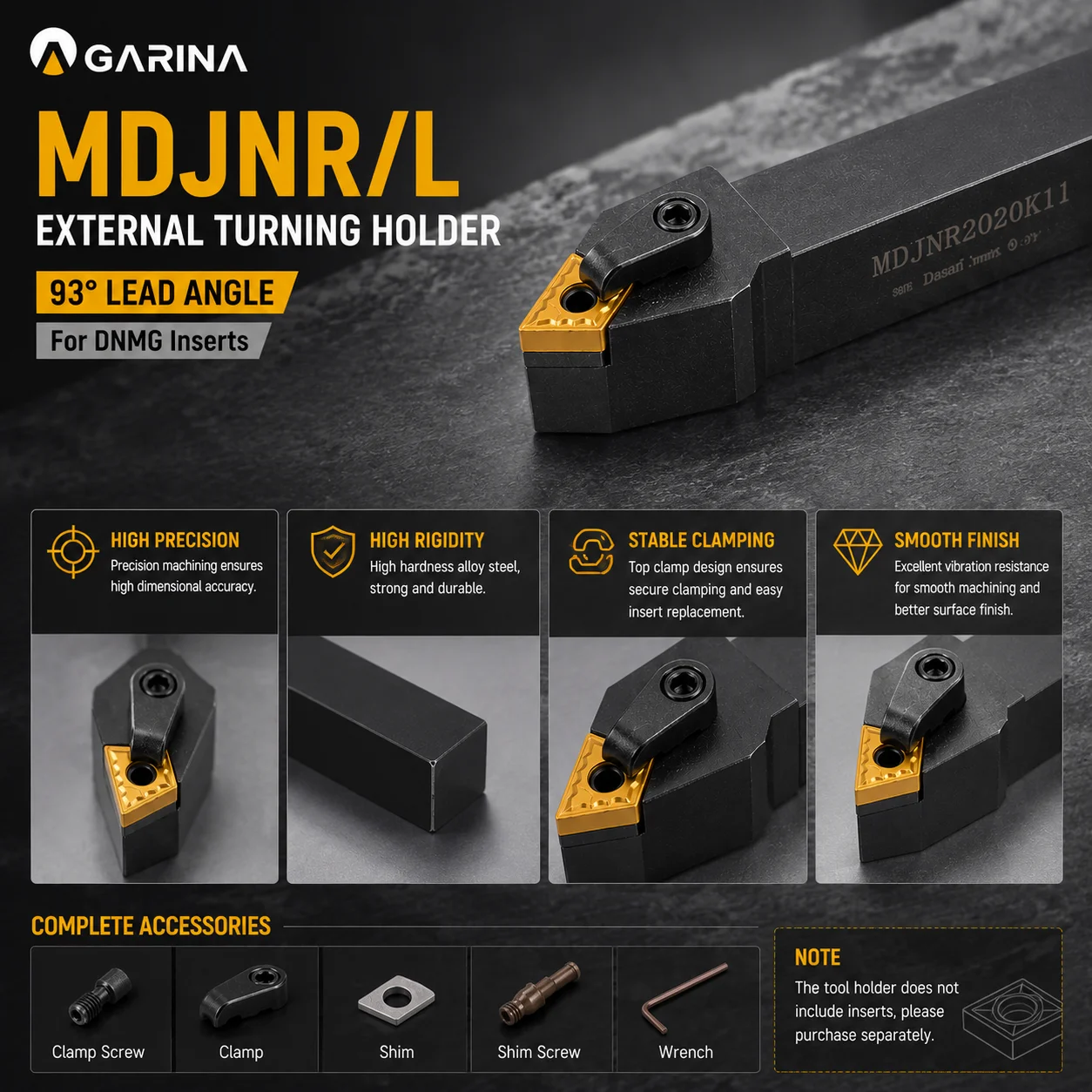 MDJNR MDJNL External Turning Tool Holder CNC Lathe Tool Holder For DNMG1104 DNMG1504 Carbide Inserts 93 Degree Turning Tool