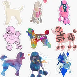 Creative Catoon Poodle Dog Sticker Motorcycle Laptop Room Truck Window Van Wall Glass Helmet PVC Decoration Accessories Decals
