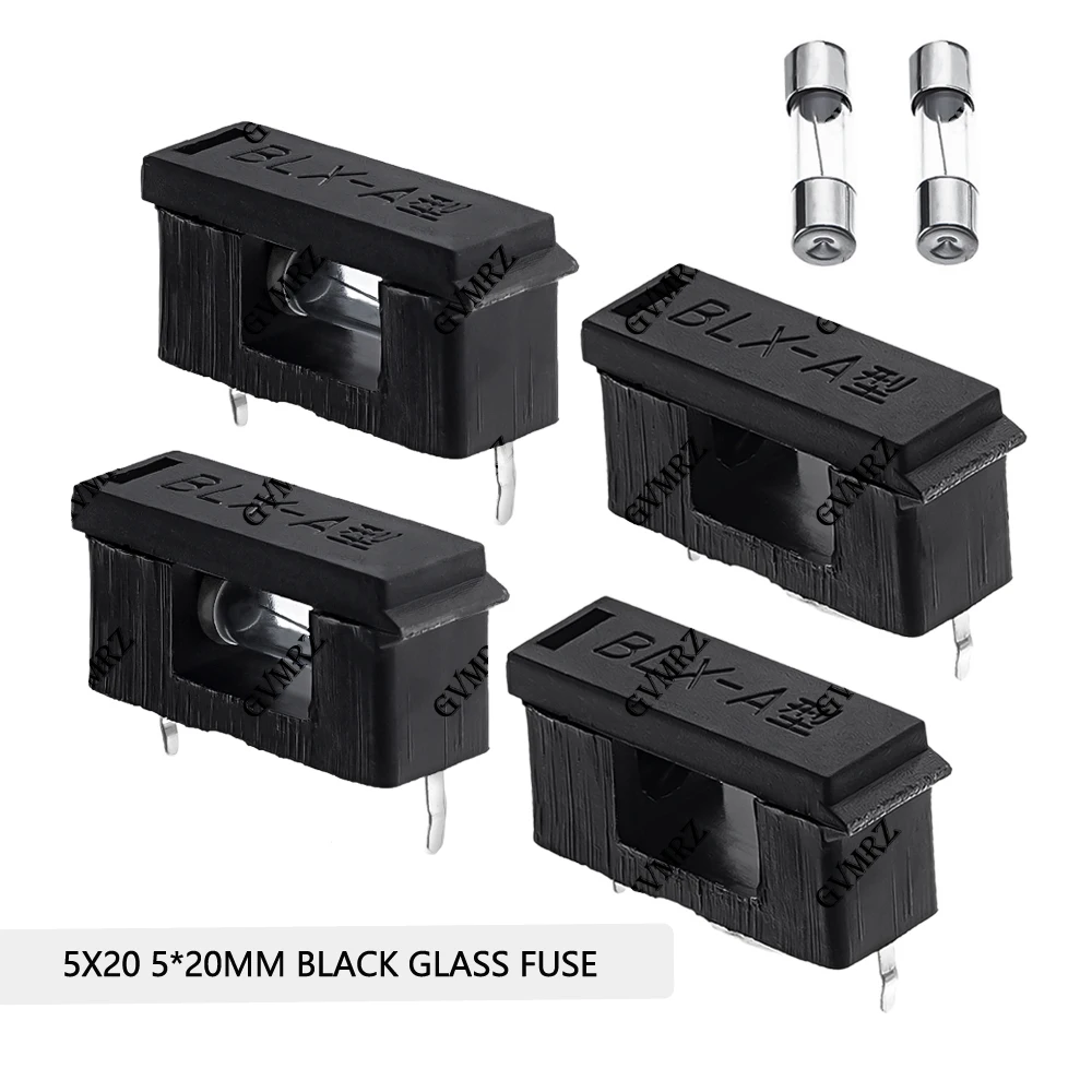 10PCS/lot BLX-A 5X20 5*20MM BLACK GLASS FUSE HOLDER 5*20 Insurance Tube Socket Fuseholder PCB BOARD for 5X20MM Fuse