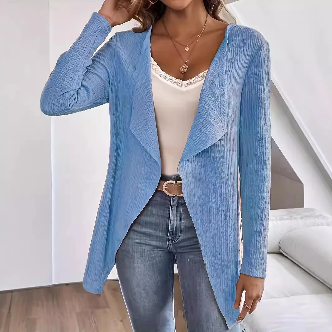 New Autumn And Winter Long-sleeved Solid Color Casual Loose-fitting Jackets For Home And Outing Women's Clothing