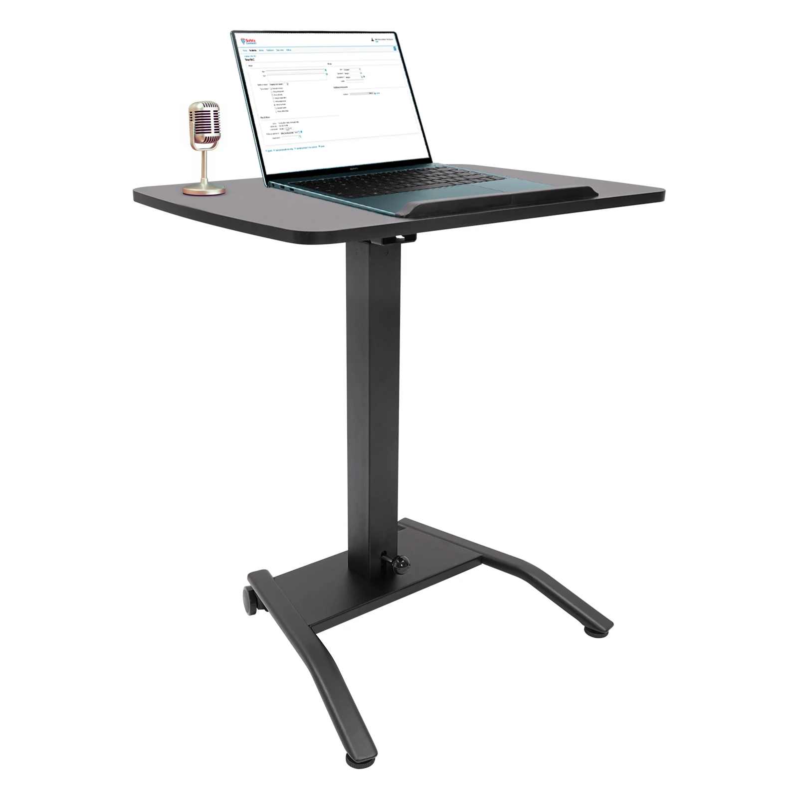 

25.5-inch Black Standing Desk with Foot Pedal Adjustment and Angle Control for Work and Study