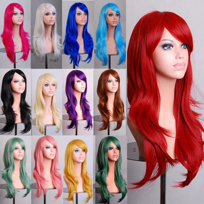 

Lady Fashion 70cm Full Curly Cosplay Costume Anime Party Hair Wavy Long Wig