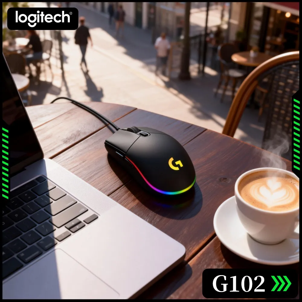 Logitech G102 Prodigy Gaming Mouse Adjustable Sensitivity Vibrant RGB Lights Plug And Play Design For Home PC Users