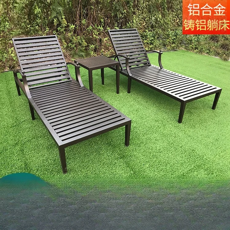 كرسي الشاطئ الترفيهي في الهواء الطلق، كرسي صالة فيلا على شاطئ البحر قابل للطي، مقاوم للماء، جميع صالة حمام السباحة من الألومنيوم