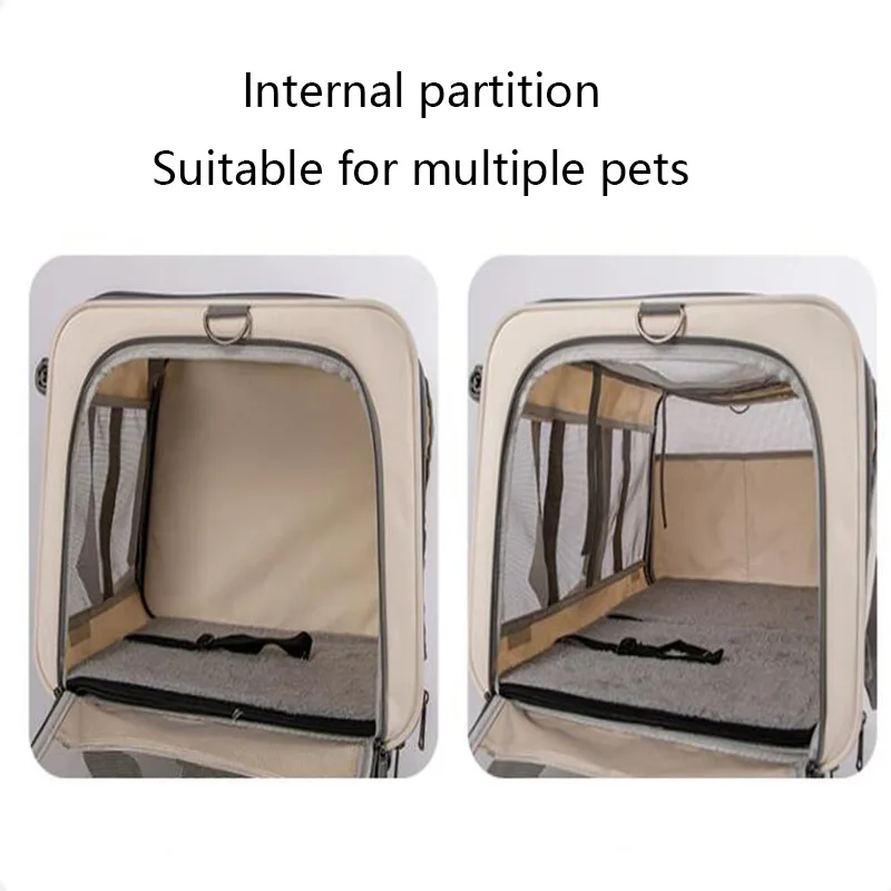 Portable Travel Trolley Bag for Pet, Large Capacity, Multiple Dogs, Foldable, Diagonal Shoulder, Cat Accessories