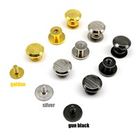 10pcs Leather Bag Belt Strap Bottom Brushed Solid Brass Flat Round Head Stud Spot Screwback Chicago Screw Back Nail Rivet DIY