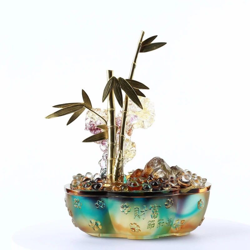 Yellow tree fortune cornucopia high-end atmosphere opening glazed ornaments attract wealth and treasure wealth