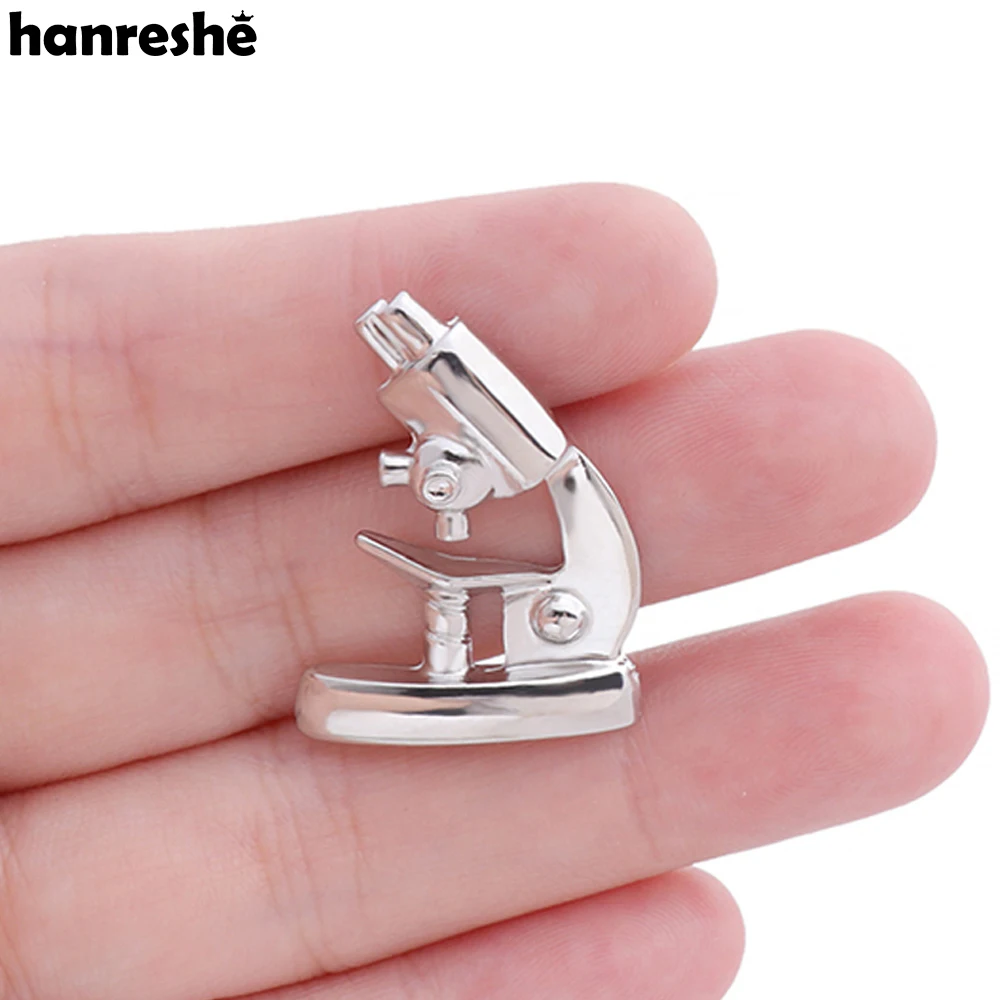 Hanreshe Microscope Medical Jewelry Brooch Pins Silver Plated Metal Lapel Badge Cute Gifts for Hospital Doctors Nurses