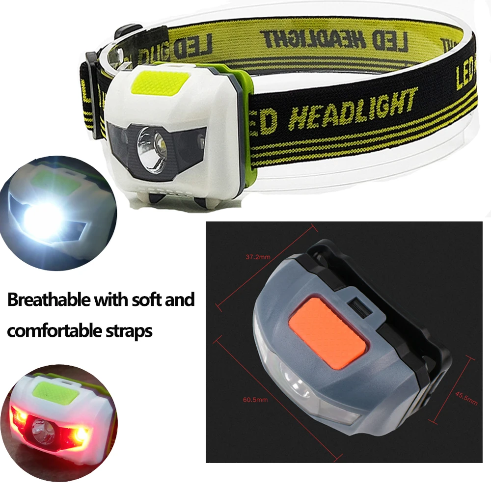 Portable Mini Led Headlamp 4 Modes Headlight Head Flashlights Torch Lamp Light Hiking Camping Light for Fishing Riding Cycling