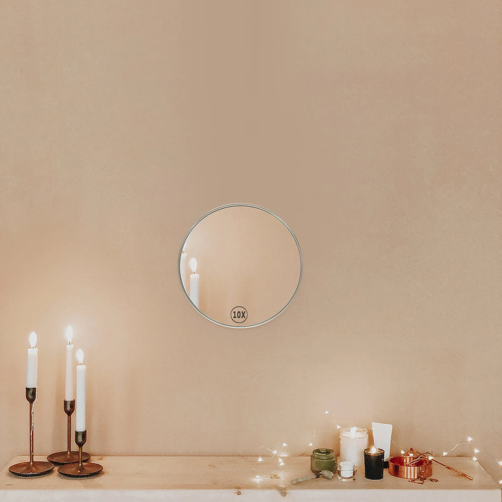 Single Side Magnifying Mirror Suction Cup for Bathroom Shower Makeup Shaving Hair Styling Portable Wall Friendly No Drill Hd