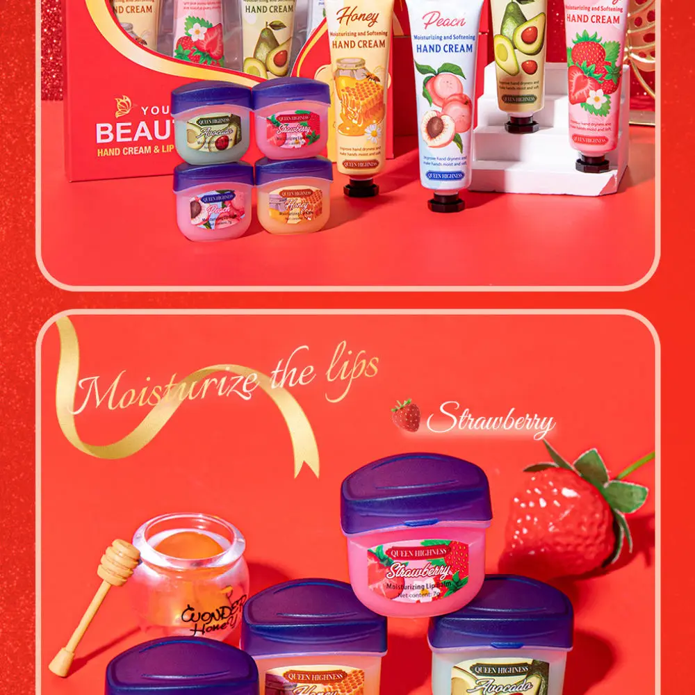 Queen Highness Moisturizing Hand Cream Lip Mask Bundle Smoothing Skin Hydrating Treatment Delicate Care Gift Box Set