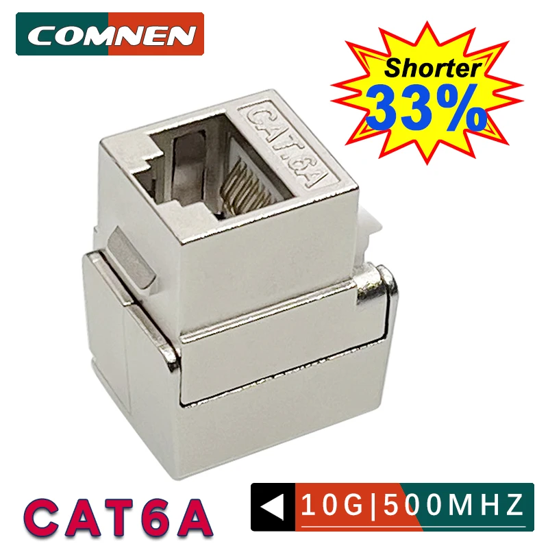 

COMNEN 24pcs Slim Short Shielded Cat7 Cat6a RJ45 Tool-Less Type Zinc Alloy Module 10G Adapter Coupler Keystone Jack