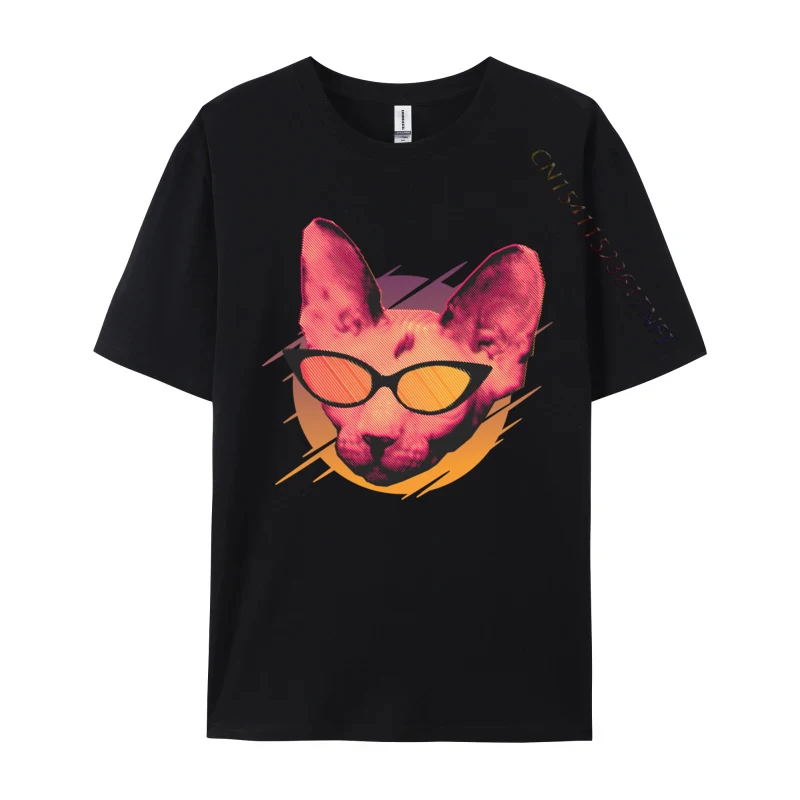 

Cool sphynx cat design with a party cat wearing sunglasses Leisure Pure Cotton Men Tshirts Group Tops Shirts 2024 Popular