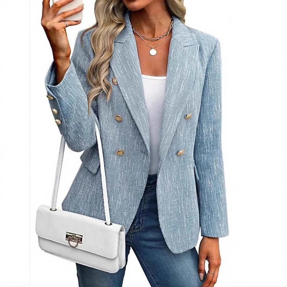 

Fit Long Sleeve Straight Arm Casual Style Women's Suit Elegant Tailored Design No Decoration Fashionable Top