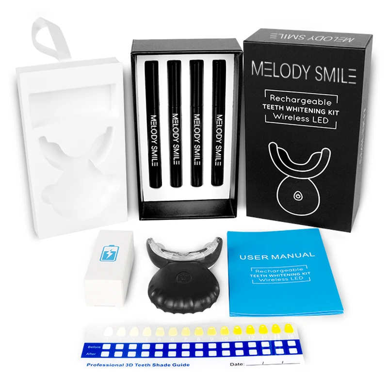 الجملة الضوء الأزرق تبييض الأسنان الصمام عدة شعار خاص اللاسلكية تبييض الأسنان طقم المنزل K02