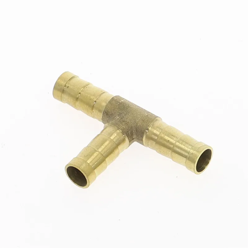 T-Shape Brass Barb Hose Fitting Tee 4mm 6mm 8mm 10mm 12mm 16mm 3 Way Hose Tube Barb Brass Barbed Coupling Connector Adapter