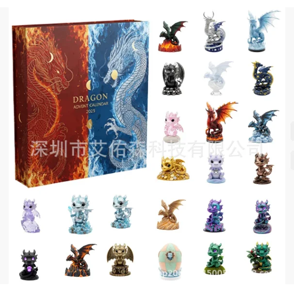 التنين السحري عيد الميلاد تقويم القدوم 2D شقة 24 زجاجة هدية عيد الميلاد 24 يوما العد التنازلي التقويم للزينة العائلية دي نويل #3