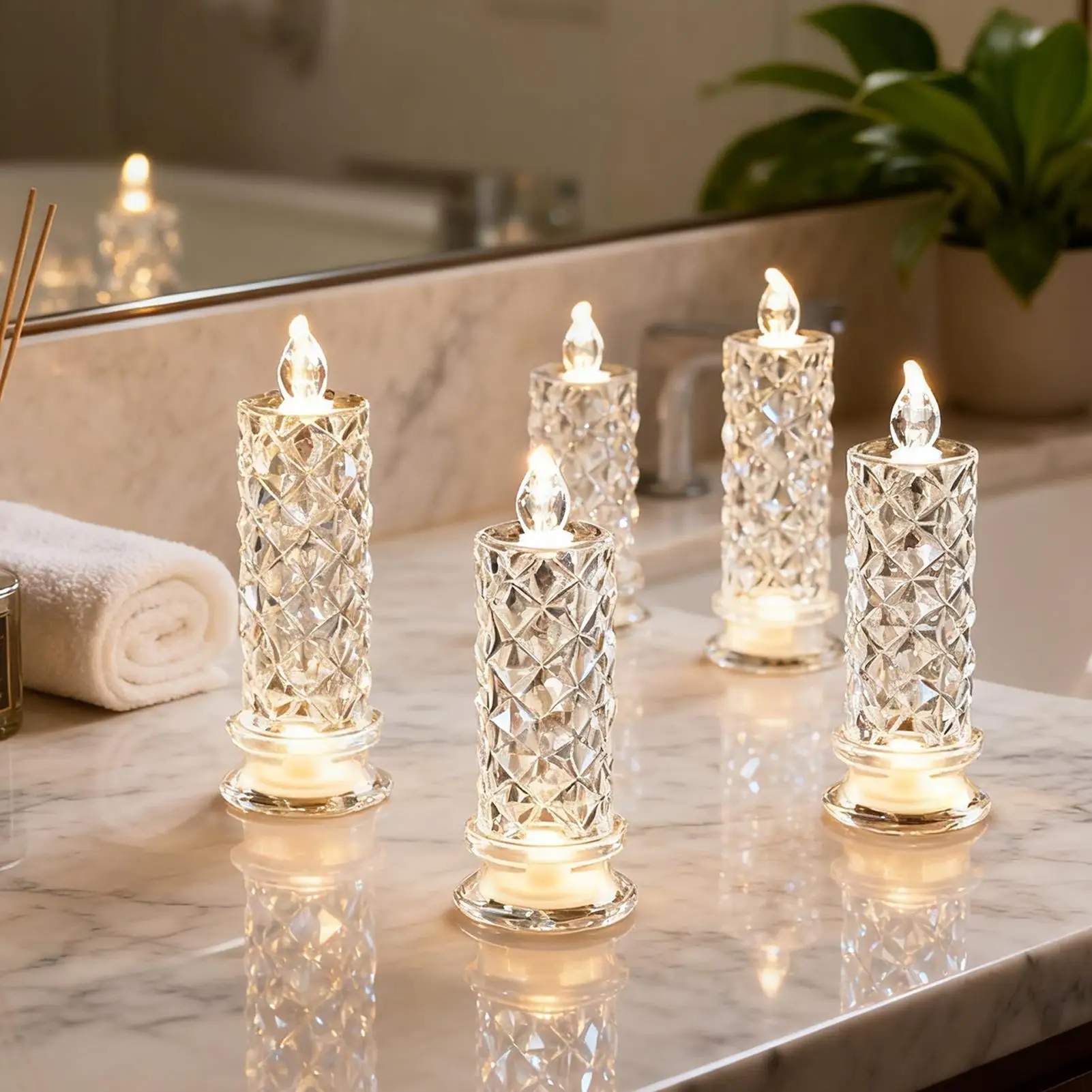 Flickering Flameless Candles Flickering Battery Powered Lighting 6 Pieces Decorative Light Christmas Decorations For Wedding