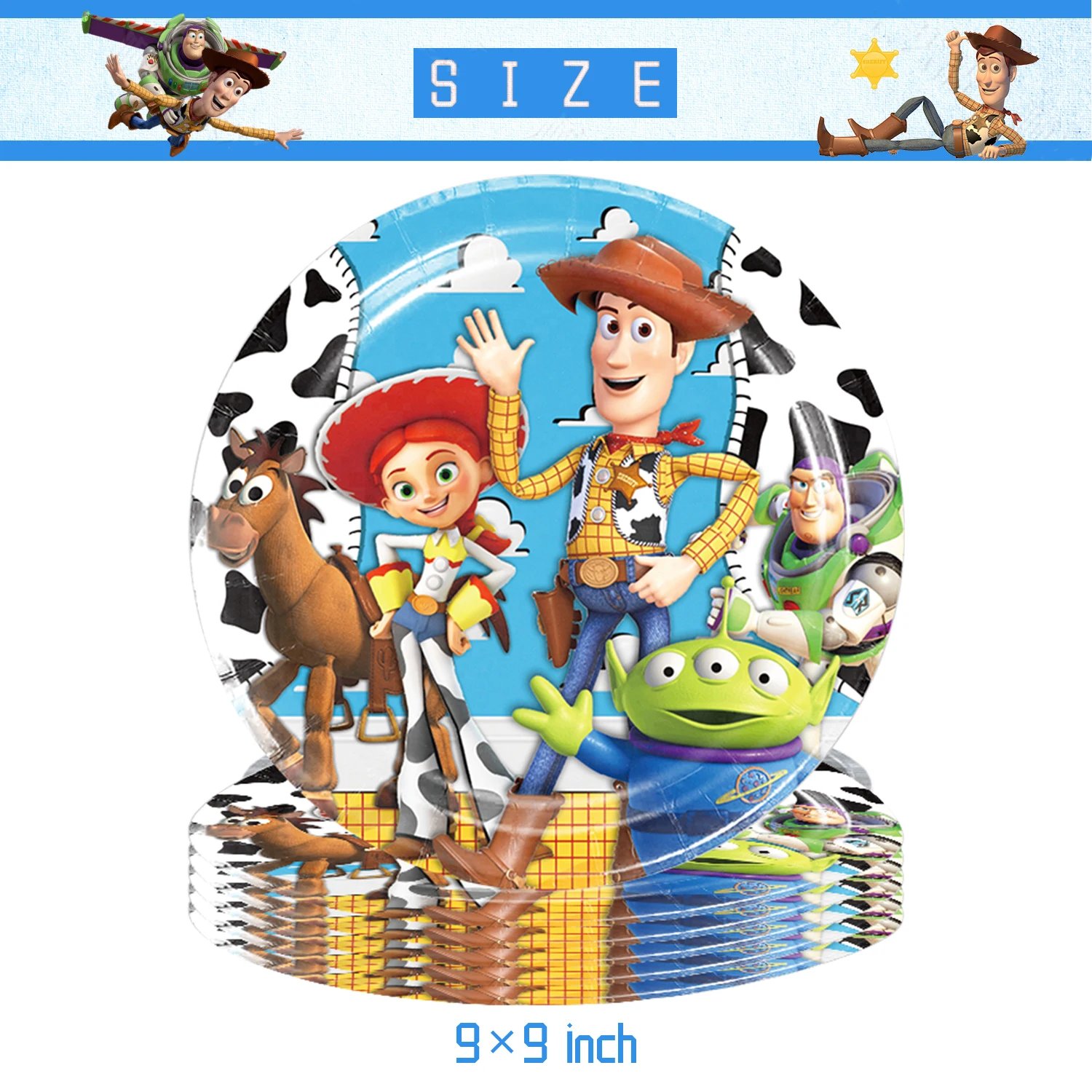 Kinderfeestdecoratie Wegwerp Servies Toy Story Bekers Borden Ballonnen Babyshower Verjaardagsfeestje Cadeau Speelgoed