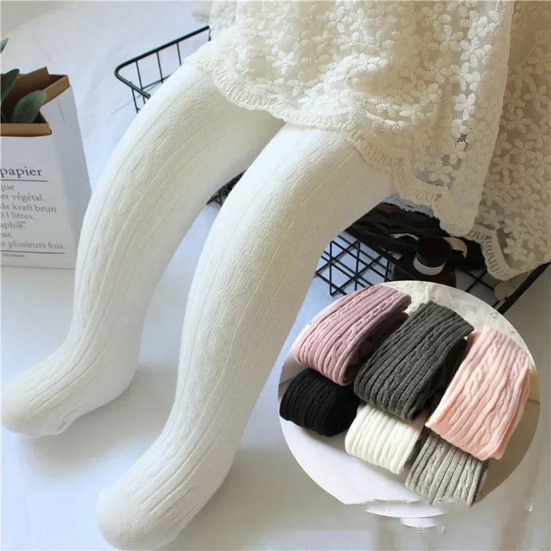 Spring Knitted Baby Pantyhose for Girls Children Twist Bottom Toddler Kid Girl Ribbed Stockings Baby Girl Socks Kids Leggings