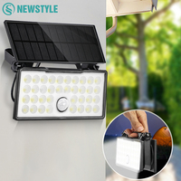 LED Portable Solar Floodlight Camping Light Outdoor Motion Sensor Solar Security Work Light Wall Light 3 Modes Yard Garden Shed