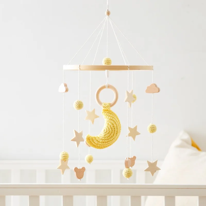 Campana para cama de bebé con cielo estrellado de 3 a 6 meses, campana colgante para cabecera de cama de bebé, juguete de carillón de viento calmante para recién nacido