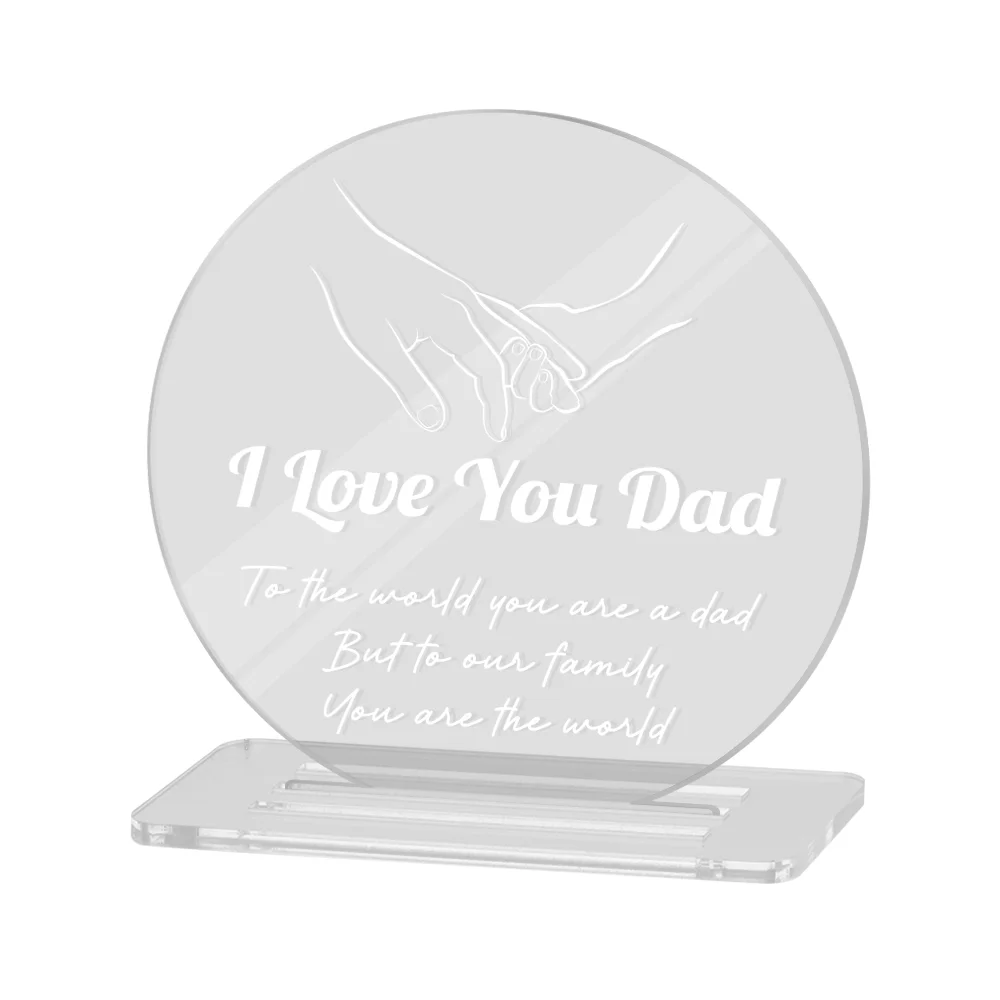 Veilleuse en acrylique, je t'aime papa, cadeau commémoratif pour la fête des pères, cadeaux d'anniversaire pour papa, fille, fils