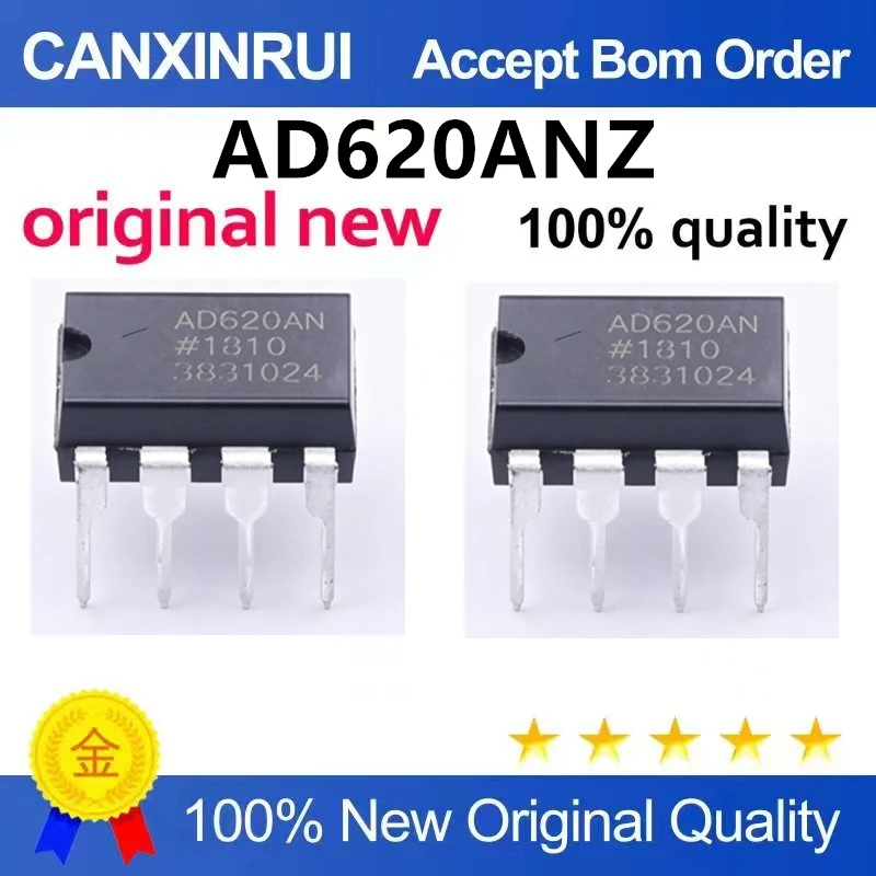 (5-100pieces)Original genuine direct insertion AD620ANZ DIP-8 low drift and low-power instrumentation amplifier IC chip