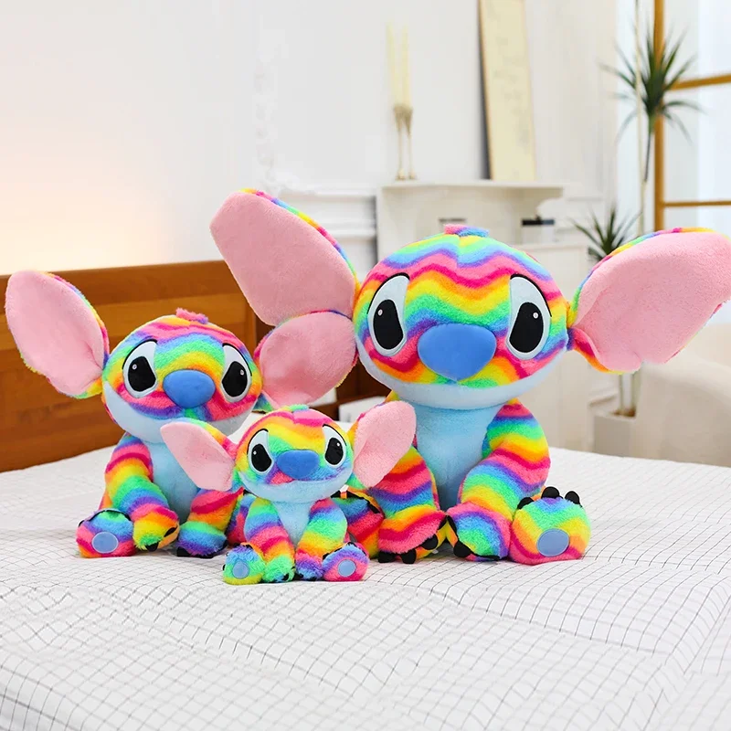

30-65 см Disney Lilo & Stitch плюшевые игрушки Kawaii аниме мультфильм плюшевые куклы Радужные стежки подушки детский подарок на день рождения