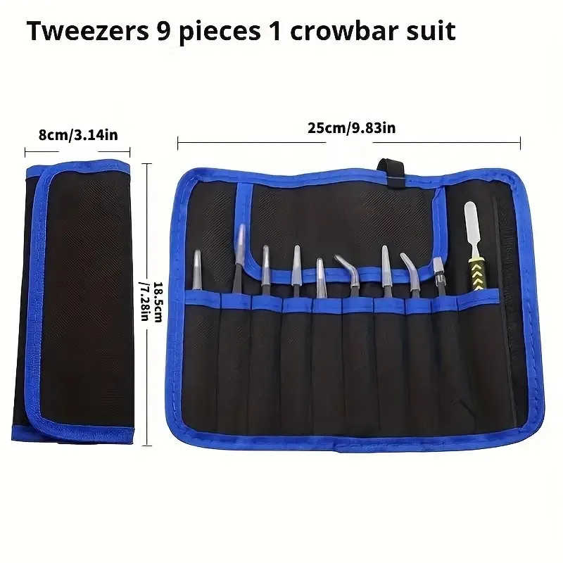 10-11 قطعة ESD الملقط الفولاذ المقاوم للصدأ الدقة مكافحة ساكنة أدوات إصلاح الصناعية الملقط للإلكترونيات لحام الحرفية