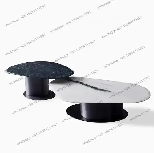 

Italian minimalist light luxury marble coffee table combination special-shaped simple modern sofa side table