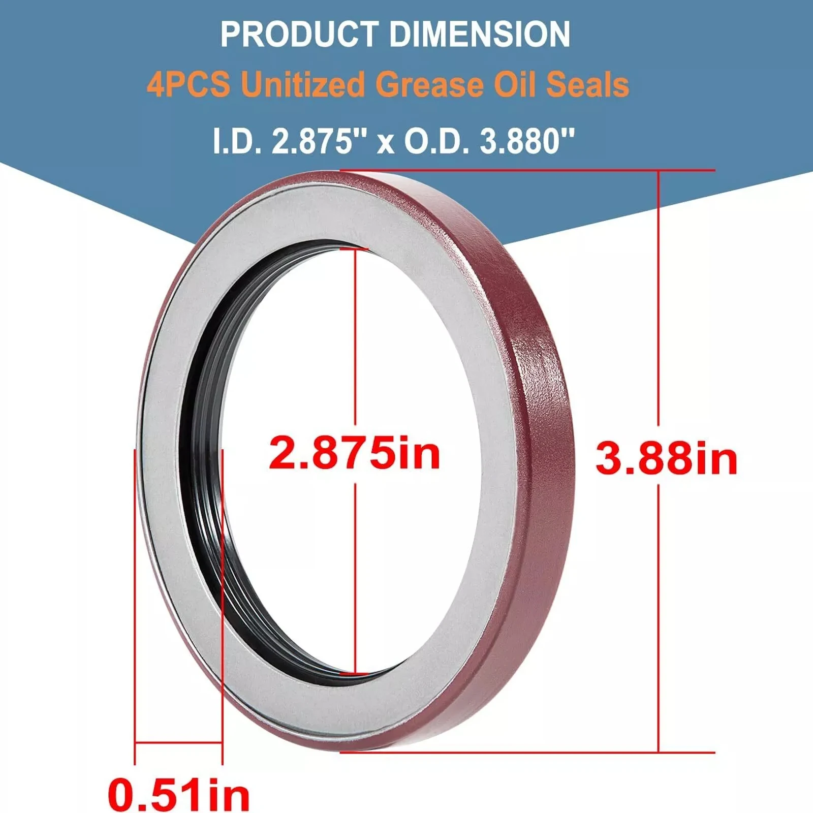 Unitized Oil Seal Kit for Dexter 9K-10K GD Axles Trailer Wheel Hub 370150BGO