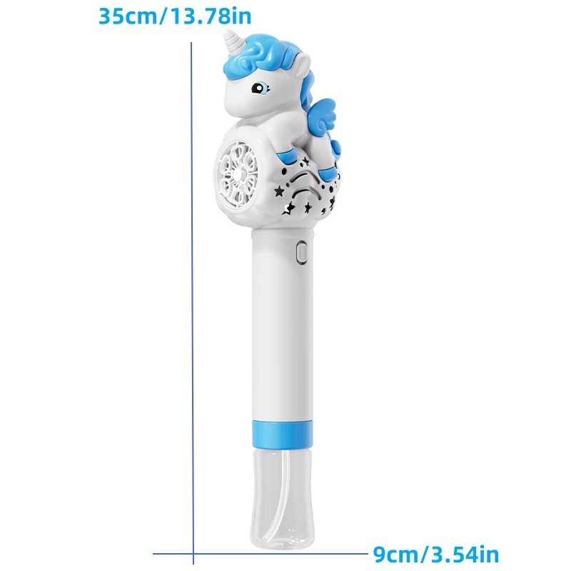 New Children's Handheld Bubble Blowing Unicorn Bubble Machine with Fully Automatic Lighting and Bubble Stick Outdoor Toy