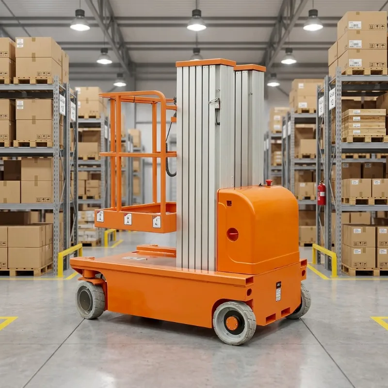 Customized Lifter 200kg Full Electric Order Picker Portable 9m 10m Self-Propelled Aluminium Work Platform For Supermarket 2 Pers