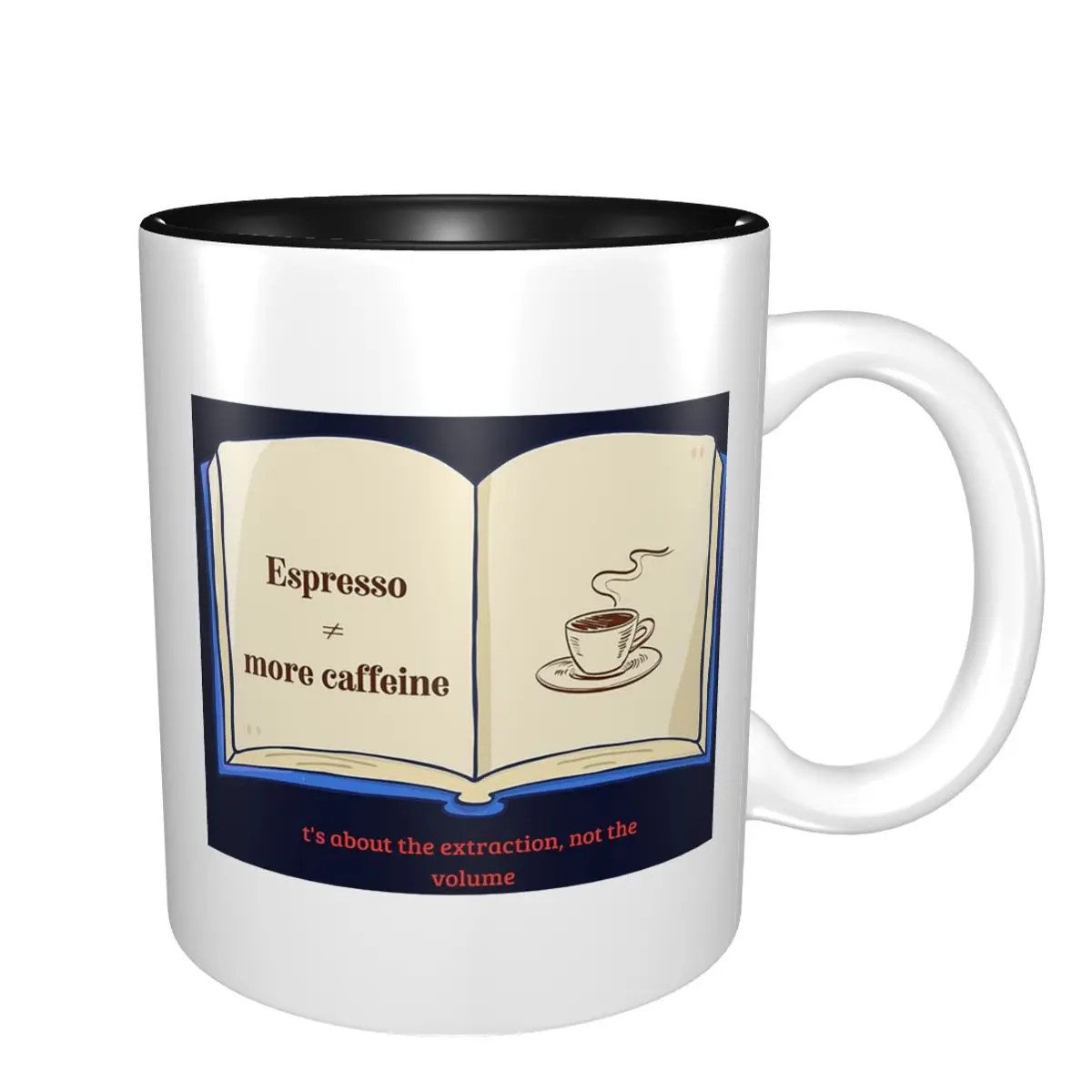 Tazas de Café de Cerámica con Diseño 'Coffee Knowledge Espresso Is Not Stronger Than Drip', Tazas para Té, Leche y Otras Bebidas, Regalos para Hombre y Mujer